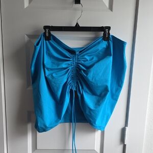 SKIMS Blue Ruched Adjustable Swim Skirt 4X